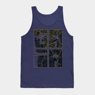 Vila Nova de Gaia, Portugal City Map Typography - Gold Art Deco Tank Top